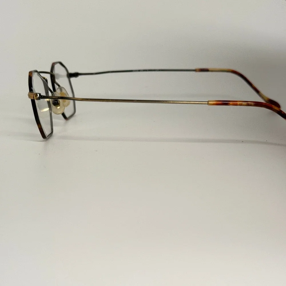 Micro Shapes Vintage Octagon Eyeglasses Gold Tortoise Geometric‎ Frames 22851